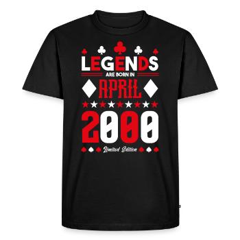cadeau d'anniversaire avril 2000. jeux de carte. - T-shirt Premium bio Homme - noir - Devant - Nico (187cm)