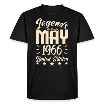 Born May 1966 Birthday gift 1966. - Men's Premium Organic T-Shirt - black - Front - Nico (187cm)