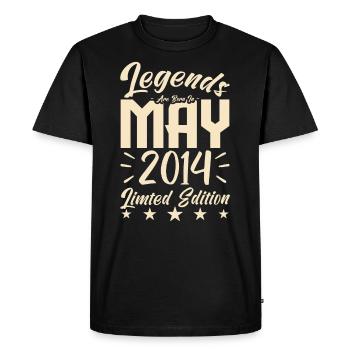Naissance En mai 2014 Cadeau d'anniversaire 2014. - T-shirt Premium bio Homme - noir - Devant - Nico (187cm)