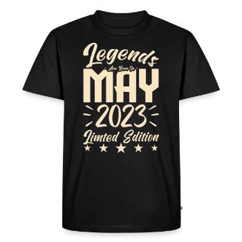 Born May 2023 Birthday gift 2023. - Men's Premium Organic T-Shirt - black - Front - Nico (187cm)