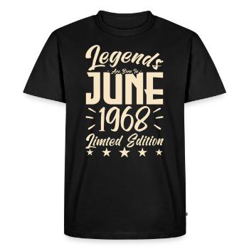 Naissance En juin 1968 Cadeau d'anniversaire 1968. - T-shirt Premium bio Homme - noir - Devant - Nico (187cm)