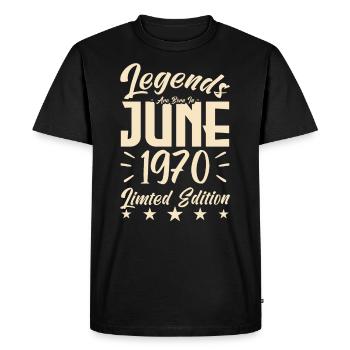 Naissance En juin 1970 Cadeau d'anniversaire 1970. - T-shirt Premium bio Homme - noir - Devant - Nico (187cm)