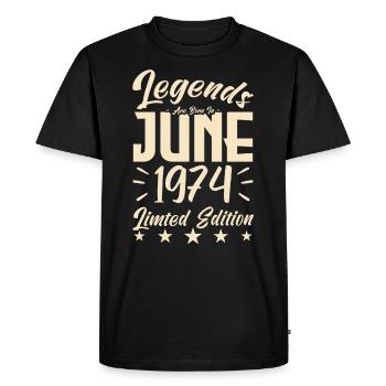Naissance En juin 1974 Cadeau d'anniversaire 1974. - T-shirt Premium bio Homme - noir - Devant - Nico (187cm)