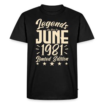 Naissance En juin 1981 Cadeau d'anniversaire 1981. - T-shirt Premium bio Homme - noir - Devant - Nico (187cm)