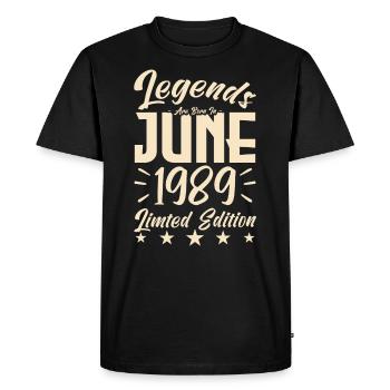 Naissance En juin 1989 Cadeau d'anniversaire 1989. - T-shirt Premium bio Homme - noir - Devant - Nico (187cm)