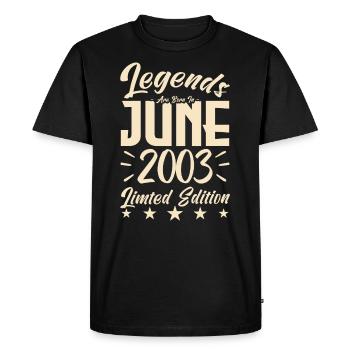 Naissance En juin 2003 Cadeau d'anniversaire 2003. - T-shirt Premium bio Homme - noir - Devant - Nico (187cm)