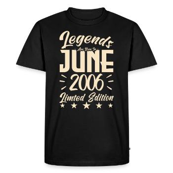Naissance En juin 2006 Cadeau d'anniversaire 2006. - T-shirt Premium bio Homme - noir - Devant - Nico (187cm)