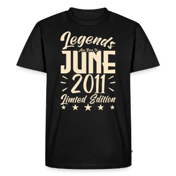 Naissance En juin 2011 Cadeau d'anniversaire 2011. - T-shirt Premium bio Homme - noir - Devant - Nico (187cm)