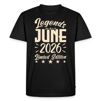 Born June 2026 Birthday gift 2026. - Men's Premium Organic T-Shirt - black - Front - Nico (187cm)