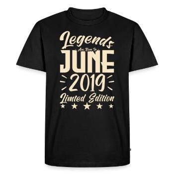 Naissance En juin 2019 Cadeau d'anniversaire 2019. - T-shirt Premium bio Homme - noir - Devant - Nico (187cm)