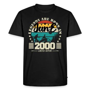 June 2000. Birthday gift June 2000. June. - Men's Premium Organic T-Shirt - black - Front - Nico (187cm)