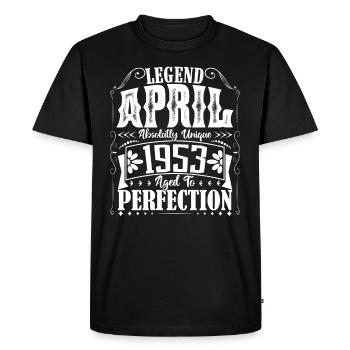 Avril 1953. Anniversaire avril 1953. Cadeau 1953. - T-shirt Premium bio Homme - noir - Devant - Nico (187cm)