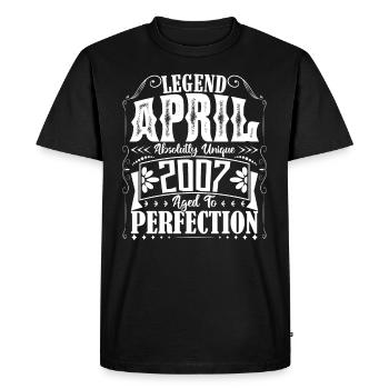 Avril 2007. Anniversaire avril 2007. Cadeau 2007. - T-shirt Premium bio Homme - noir - Devant - Nico (187cm)
