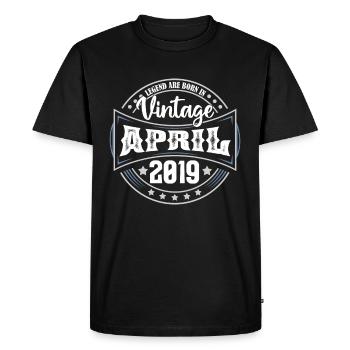 2019 Avril. Cadeau d'anniversaire avril 2019 April - T-shirt Premium bio Homme - noir - Devant - Nico (187cm)