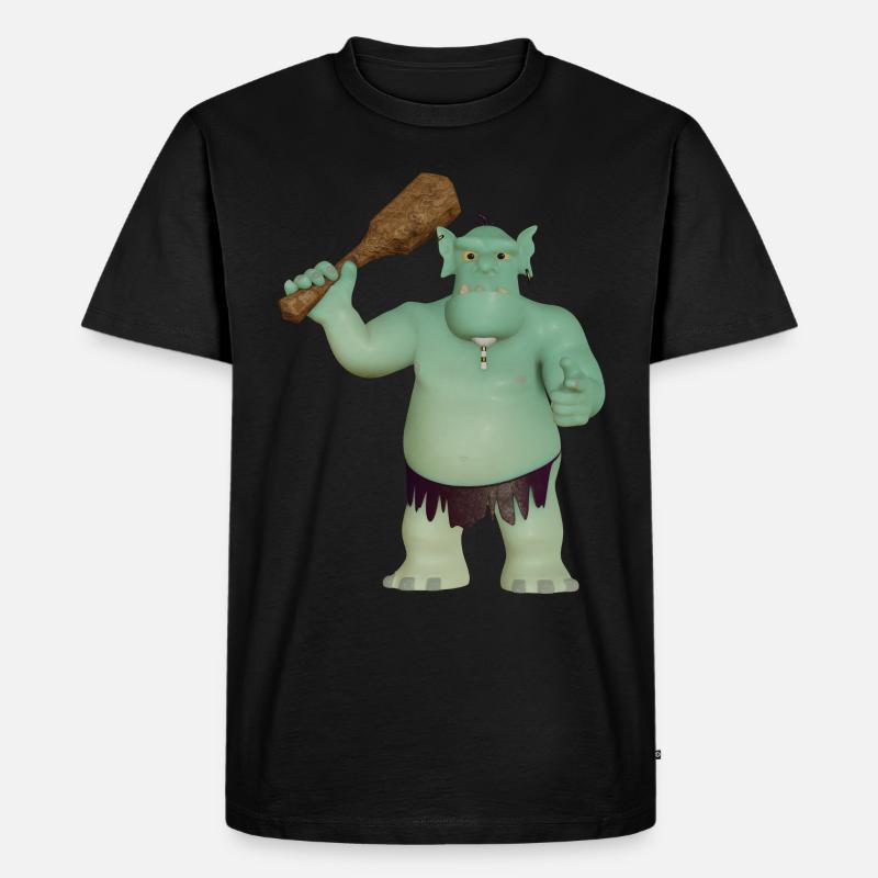 Steinzeit - Männer Premium Bio T-Shirt - Schwarz