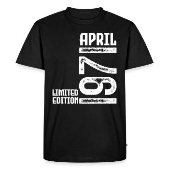 Cadeau Avril 1971. Anniversaire avril 1971. April. - T-shirt Premium bio Homme - noir - Devant - Nico (187cm)