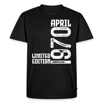Geschenk April 1970. Geburtstag April 1970. April. - Männer Premium Bio T-Shirt - Schwarz - Vorne - Nico (187cm)