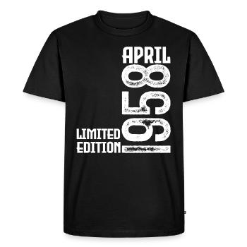 Cadeau Avril 1958. Anniversaire avril 1958. April. - T-shirt Premium bio Homme - noir - Devant - Nico (187cm)