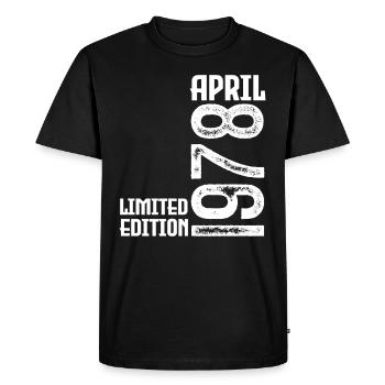 Cadeau Avril 1978. Anniversaire avril 1978. April. - T-shirt Premium bio Homme - noir - Devant - Nico (187cm)