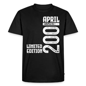 Cadeau Avril 2001. Anniversaire avril 2001. April. - T-shirt Premium bio Homme - noir - Devant - Nico (187cm)