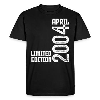 Cadeau Avril 2004. Anniversaire avril 2004. April. - T-shirt Premium bio Homme - noir - Devant - Nico (187cm)