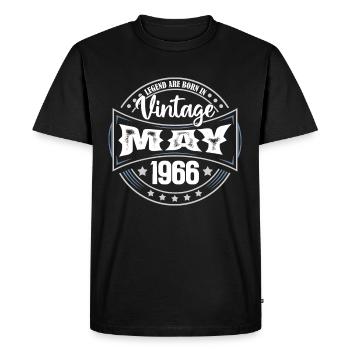 1966 May. Birthday gift May 1966. May - Men's Premium Organic T-Shirt - black - Front - Nico (187cm)