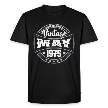 1975 mai. Cadeau d'anniversaire mai 1975. May - T-shirt Premium bio Homme - noir - Devant - Nico (187cm)