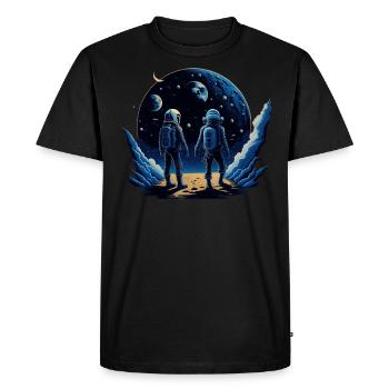 Walkin' on the moon - Men's Premium Organic T-Shirt - black - Front - Nico (187cm)