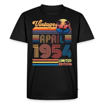 anniversaire Avril 1954 Avril. Avril 1954 Cadeau. - T-shirt Premium bio Homme - noir - Devant - Nico (187cm)