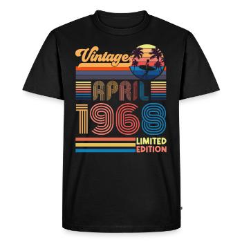 anniversaire Avril 1968 Avril. Avril 1968 Cadeau. - T-shirt Premium bio Homme - noir - Devant - Nico (187cm)