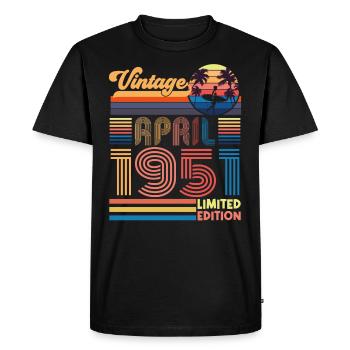 anniversaire Avril 1951 Avril. Avril 1951 Cadeau. - T-shirt Premium bio Homme - noir - Devant - Nico (187cm)