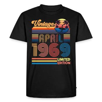 anniversaire Avril 1969 Avril. Avril 1969 Cadeau. - T-shirt Premium bio Homme - noir - Devant - Nico (187cm)