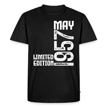 Gift May 1957. Anniversary May 1957. May 1957. - Men's Premium Organic T-Shirt - black - Front - Nico (187cm)