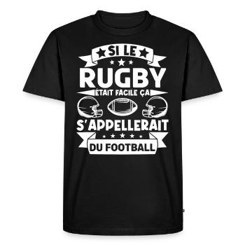 Cadeau rugbyman. cadeau rugby France. rugby fan . - T-shirt Premium bio Homme - noir - Devant - Nico (187cm)