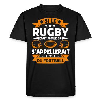 Cadeau rugbyman. cadeau rugby France. rugby fan . - T-shirt Premium bio Homme - noir - Devant - Nico (187cm)
