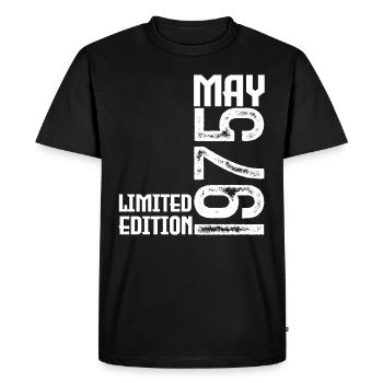 Cadeau may 1975. anniversary may 1975. Mai 1975. - T-shirt Premium bio Homme - noir - Devant - Nico (187cm)