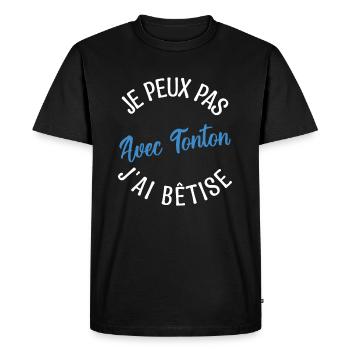 Cadeau Tonton, cadeau oncle, tonton de l'année. - T-shirt Premium bio Homme - noir - Devant - Nico (187cm)