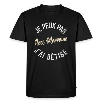 Cadeau Marraine. cadeau ma marraine d'amour. - T-shirt Premium bio Homme - noir - Devant - Nico (187cm)