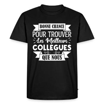idée Cadeau Collègue. Collègues retraite. - T-shirt Premium bio Homme - noir - Devant - Nico (187cm)