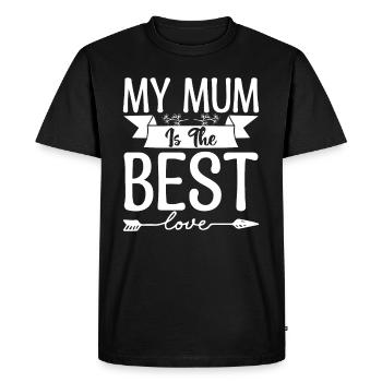 Ma mère est la meilleure. maman trop geniale. - T-shirt Premium bio Homme - noir - Devant - Nico (187cm)