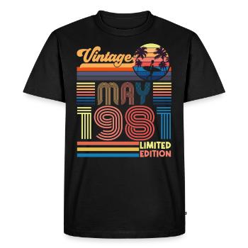 Born May 1981, Birthday Gift May 1981, MAY, ma - Men's Premium Organic T-Shirt - black - Front - Nico (187cm)