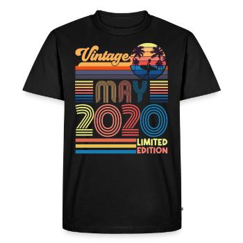 Born May 2020 Birthday Gift May 2020, MAY, May - Men's Premium Organic T-Shirt - black - Front - Nico (187cm)