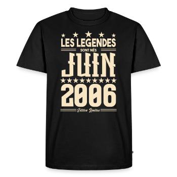 cadeau d'anniversaire juin 2006. Cadeau Juin 2006. - T-shirt Premium bio Homme - noir - Devant - Nico (187cm)