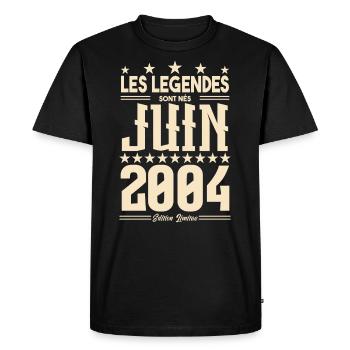 cadeau d'anniversaire juin 2004. Cadeau Juin 2004. - T-shirt Premium bio Homme - noir - Devant - Nico (187cm)
