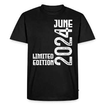 Cadeau juin 2024 anniversaire Juin 2024. juin 2024 - T-shirt Premium bio Homme - noir - Devant - Nico (187cm)