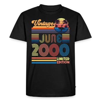 Anniversary June 2000. Gift June 2000 June 2000 - Men's Premium Organic T-Shirt - black - Front - Nico (187cm)