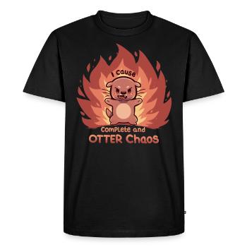 OTTER Chaos - Men's Premium Organic T-Shirt - black - Front - Nico (187cm)