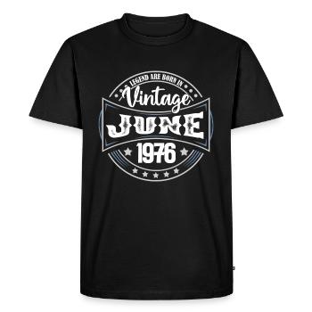 1976 Juin. Cadeau d'anniversaire juin 1976. june - T-shirt Premium bio Homme - noir - Devant - Nico (187cm)