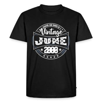 June 2000. Birthday gift June 2000. June. - Men's Premium Organic T-Shirt - black - Front - Nico (187cm)