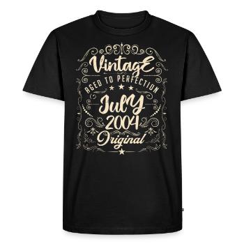 Vintage Né(e) en juillet 2004 anniversaire Juillet - T-shirt Premium bio Homme - noir - Devant - Nico (187cm)